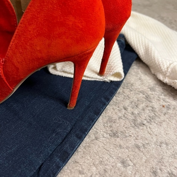 Steve Madden red suede heel booties Sz 8.5 - Picture 6 of 8